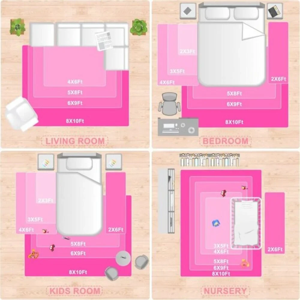 New 6x9 Hot Pink Plush Area Rug, Soft Shaggy Furry Carpet for Kids & Dorm Room
